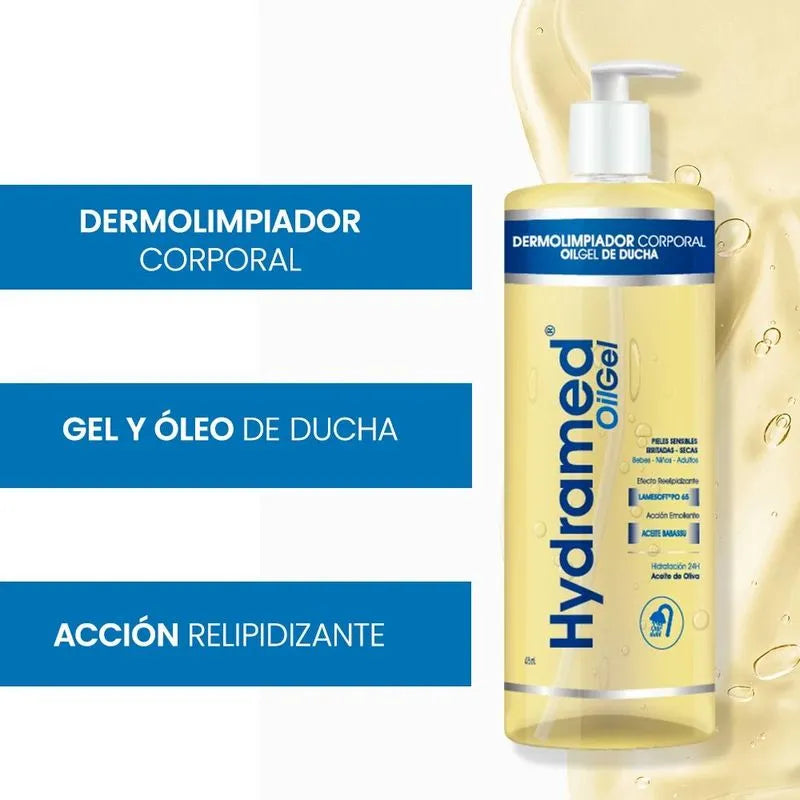 Hydramed Oil Gel Dermolimpiador De Ducha * 475 Ml
