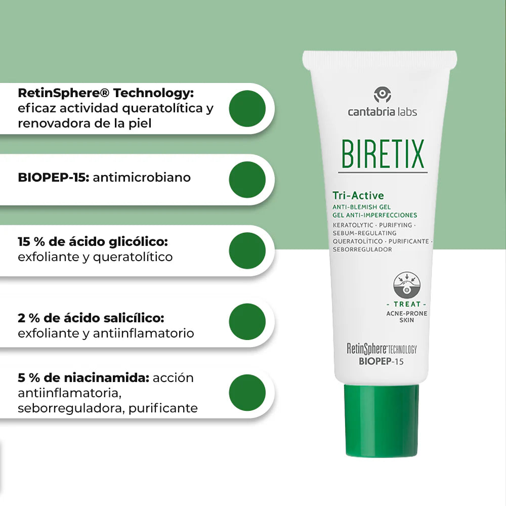 Biretix Tri-Active Gel Anti-Imperfecciones X 50 Ml