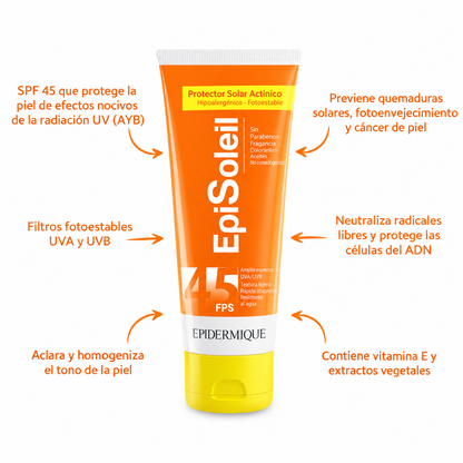Episoleil Aclarante Protector Solar Spf 45 *70g