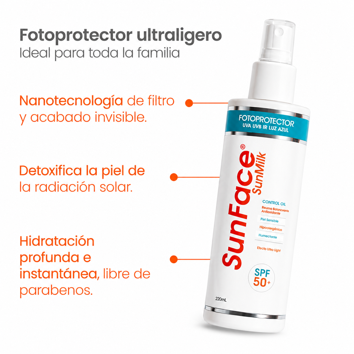 Sunface Sun Milk Spf 50+ *220 Ml